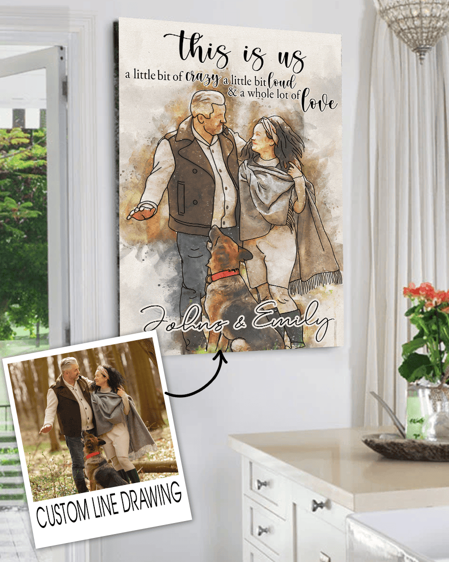 Personalized This Is Us Art Drawing Canvas Wall Art – Family Home Decor