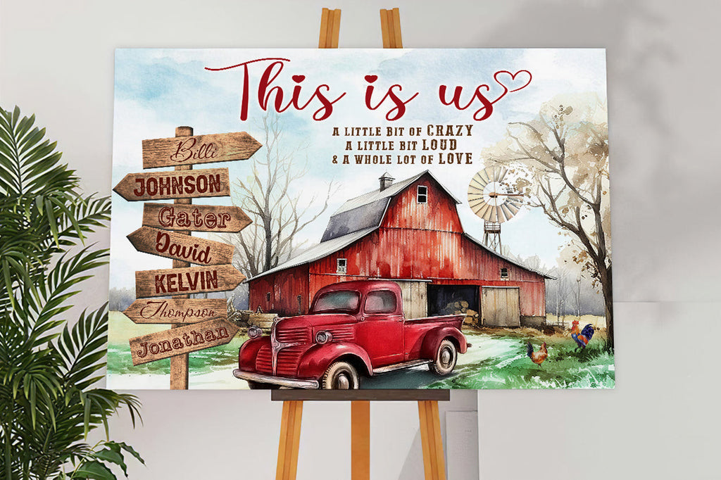 Personalized This Is Us Farm Sign Family Canvas Wall Art – Family Home Decor