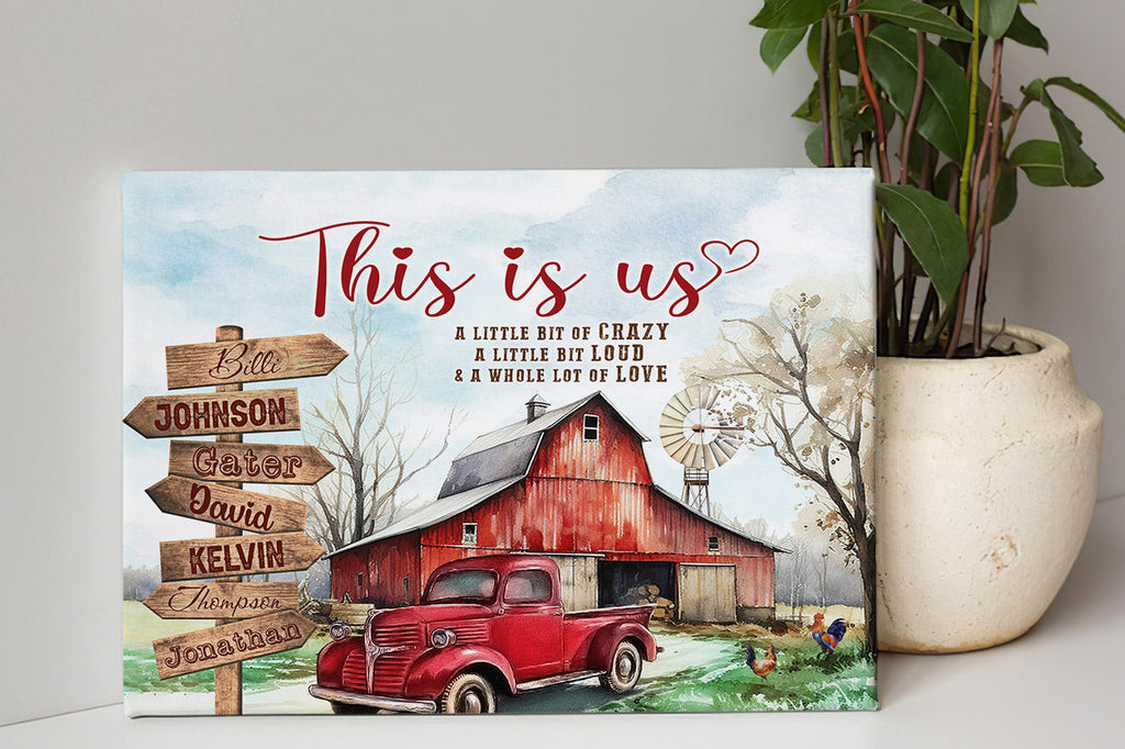 Personalized This Is Us Farm Sign Family Canvas Wall Art – Family Home Decor