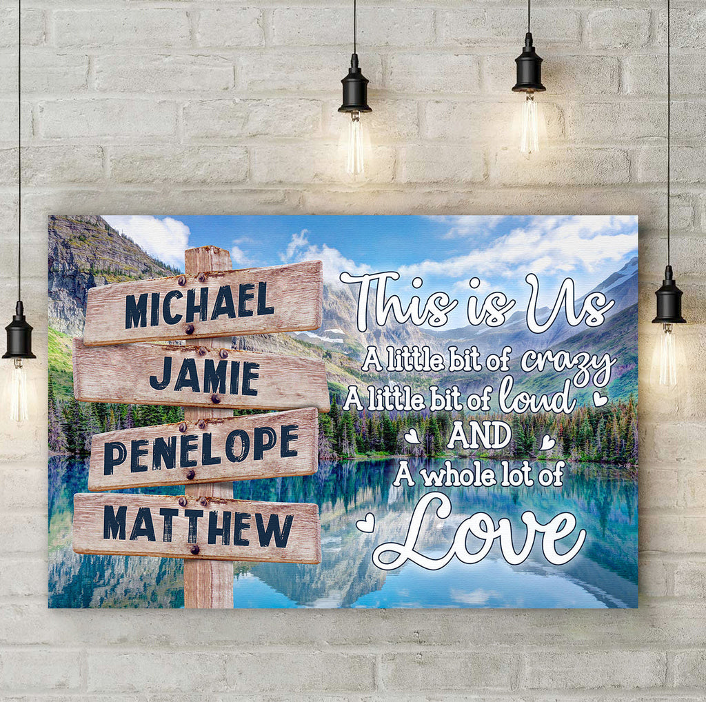 Personalized This Is Us Street Sign Sights Canvas Wall Art – For Family Names, Family Home Decor