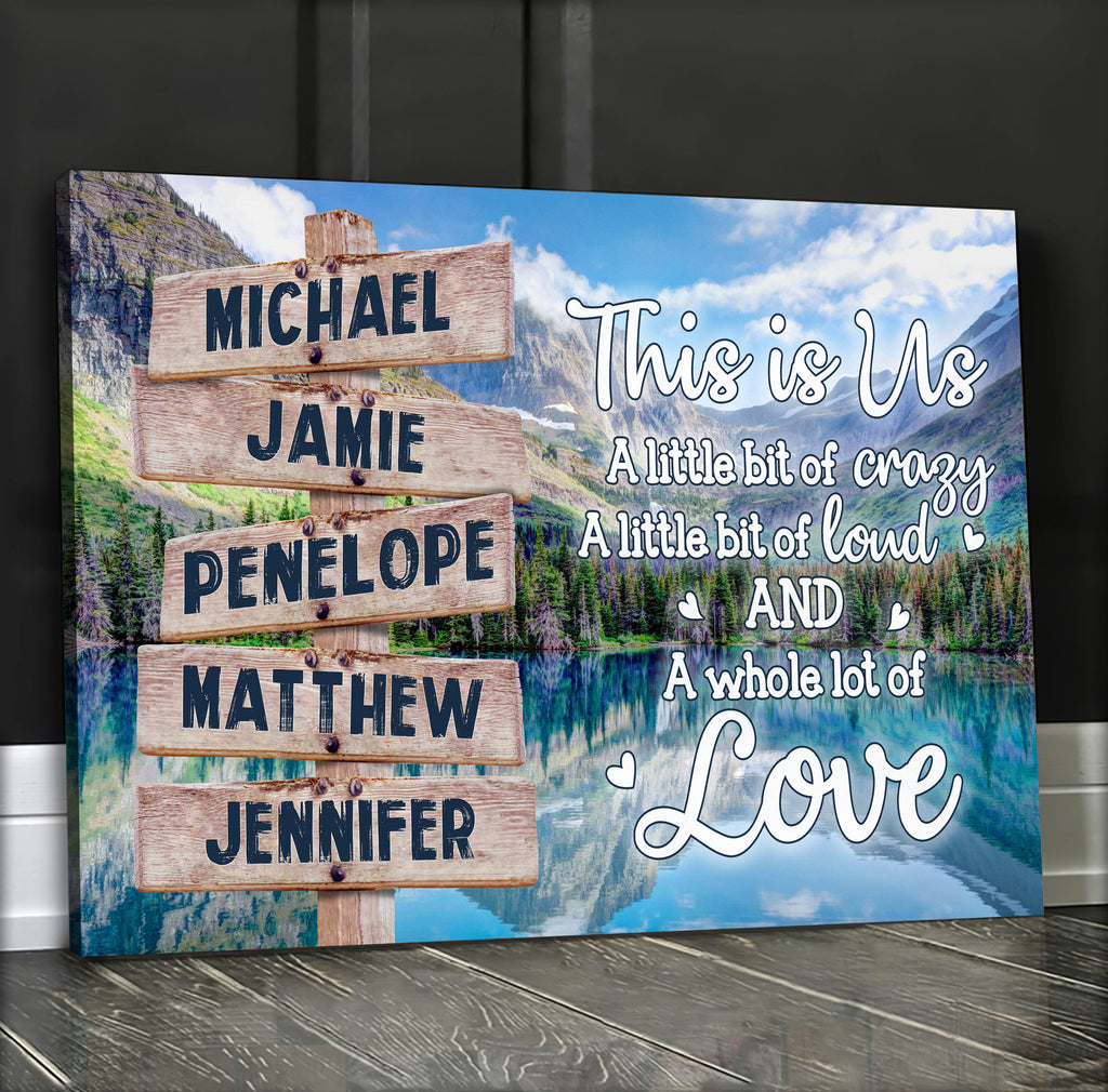 Personalized This Is Us Street Sign Sights Canvas Wall Art – For Family Names, Family Home Decor