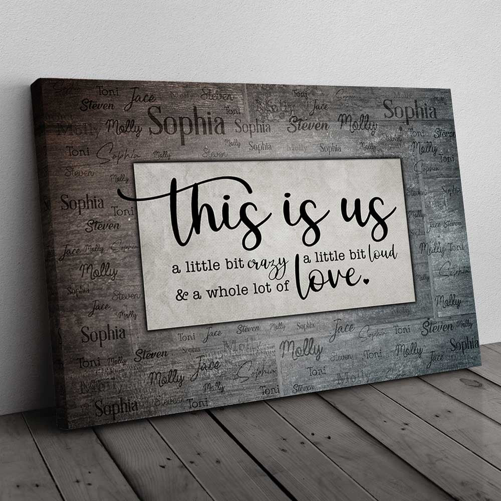 Personalized This Is Us With Family Names Canvas Wall Art – Family Home Decor