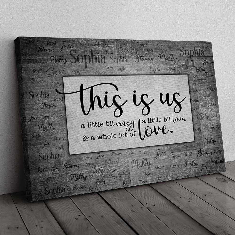 Personalized This Is Us With Family Names Canvas Wall Art – Family Home Decor
