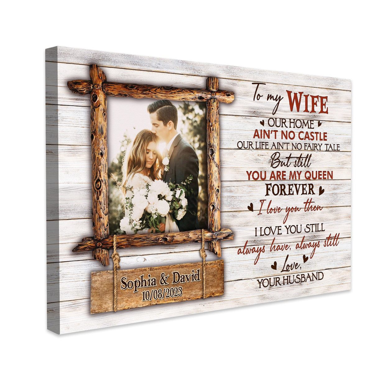 Personalized To My Wife Our Home Canvas Wall Art – Couple Gift