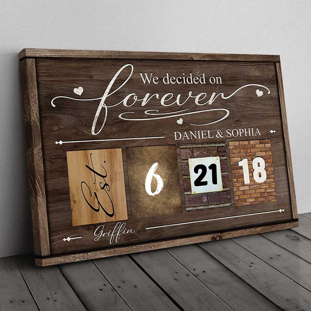 Personalized We Decided On Forever Canvas Wall Art – Couple Gift