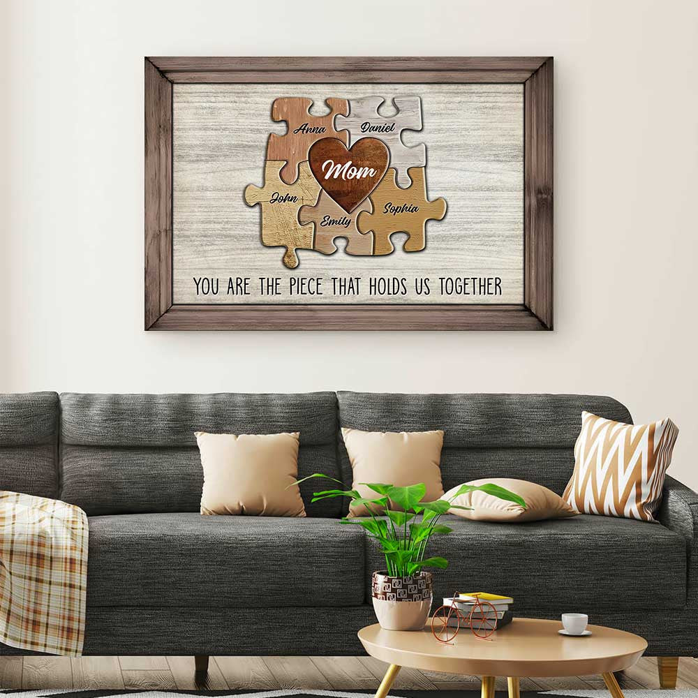 Personalized You Are The Piece Mother's Day Canvas Wall Art – Gift for Mom