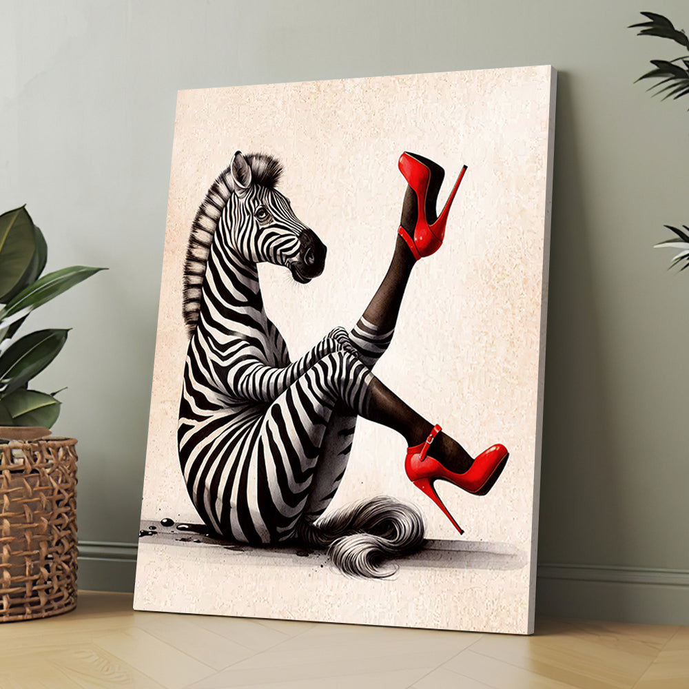 The Curvaceous Zebra Funny Canvas Wall Art – Funny Animal Wall Art