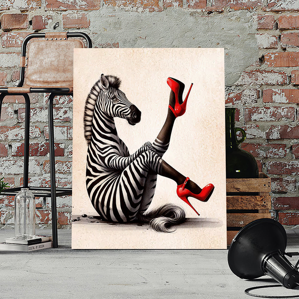 The Curvaceous Zebra Funny Canvas Wall Art – Funny Animal Wall Art