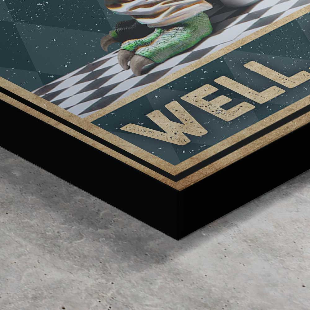 Well Crap Dinosaur Funny Pooping Dinosaur Canvas Wall Art – Funny Bathroom Decor