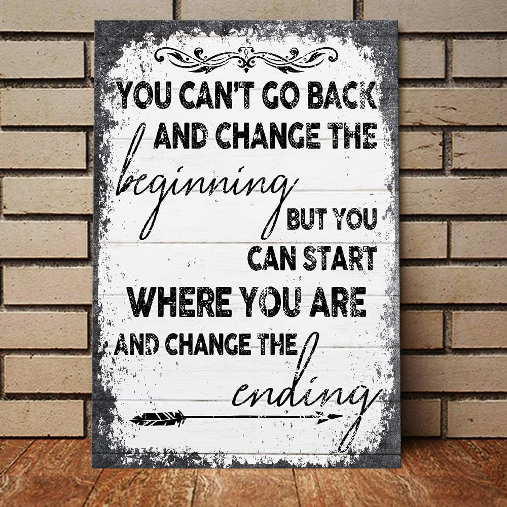 You Can Start Where You Are And Change The Ending Canvas Wall Art – Motivational Wall Decor
