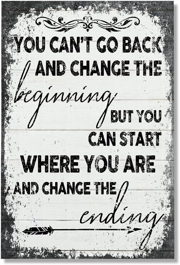 You Can Start Where You Are And Change The Ending Canvas Wall Art – Motivational Wall Decor