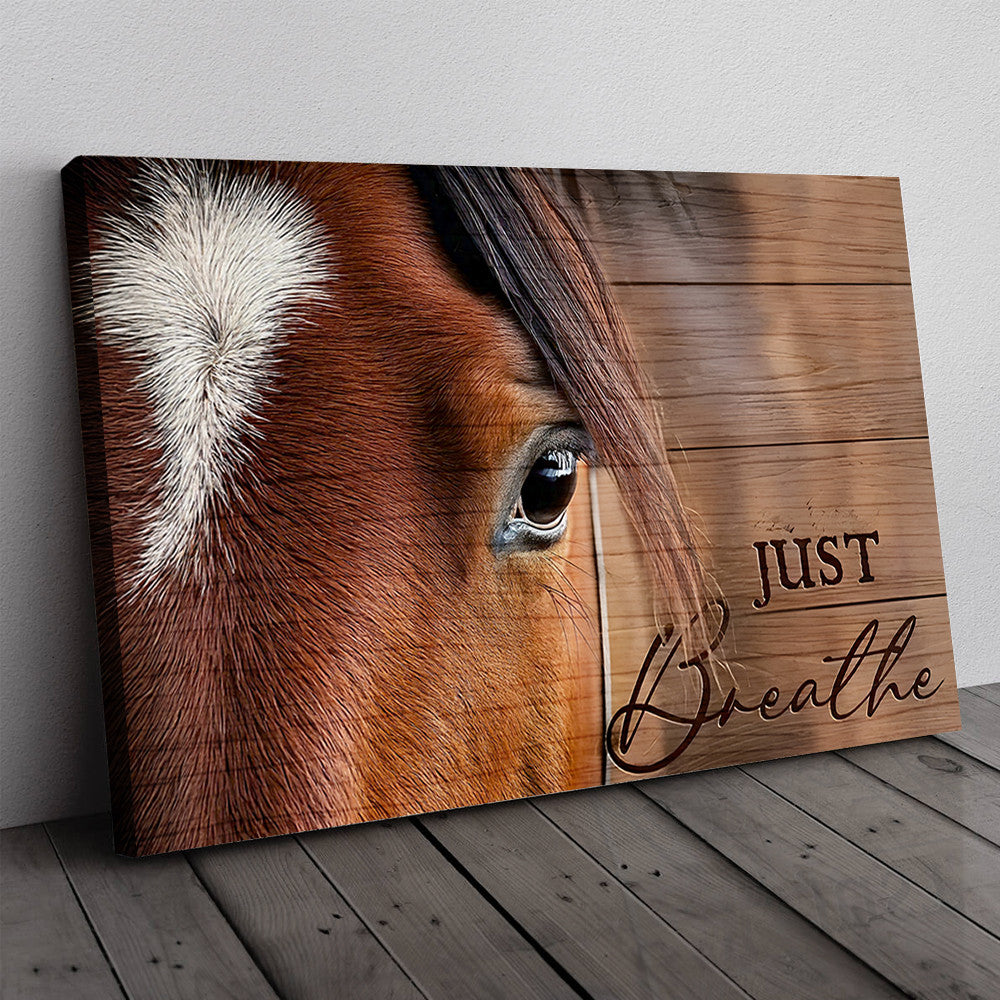 Horse Just Breathe Canvas Wall Art – Horse Lover Gift