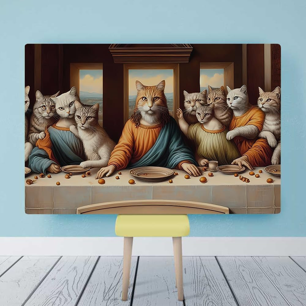 Funny Cat Last Supper Canvas Wall Art – Pet Lover Gift