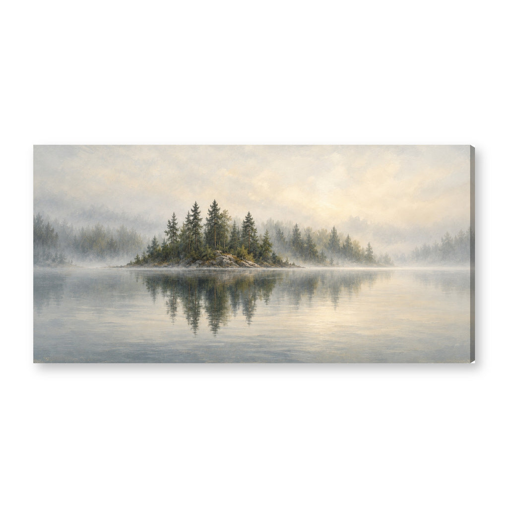 LAKE canvas wall art on white background