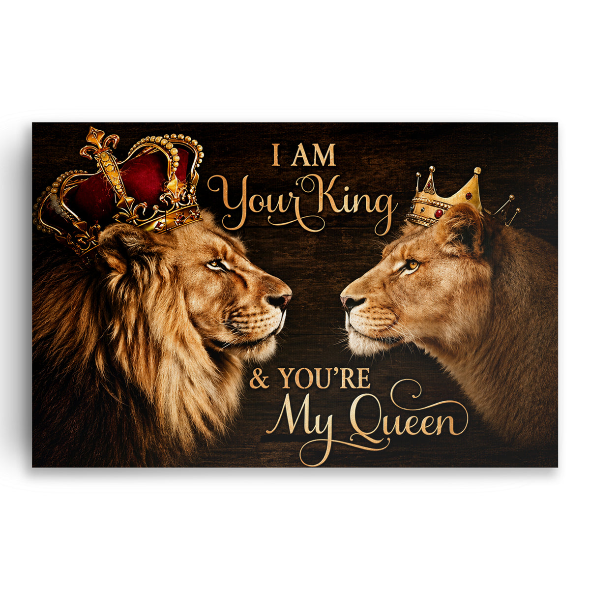Lion I Am Your King You're My Queen Canvas – Couple Wall Art
