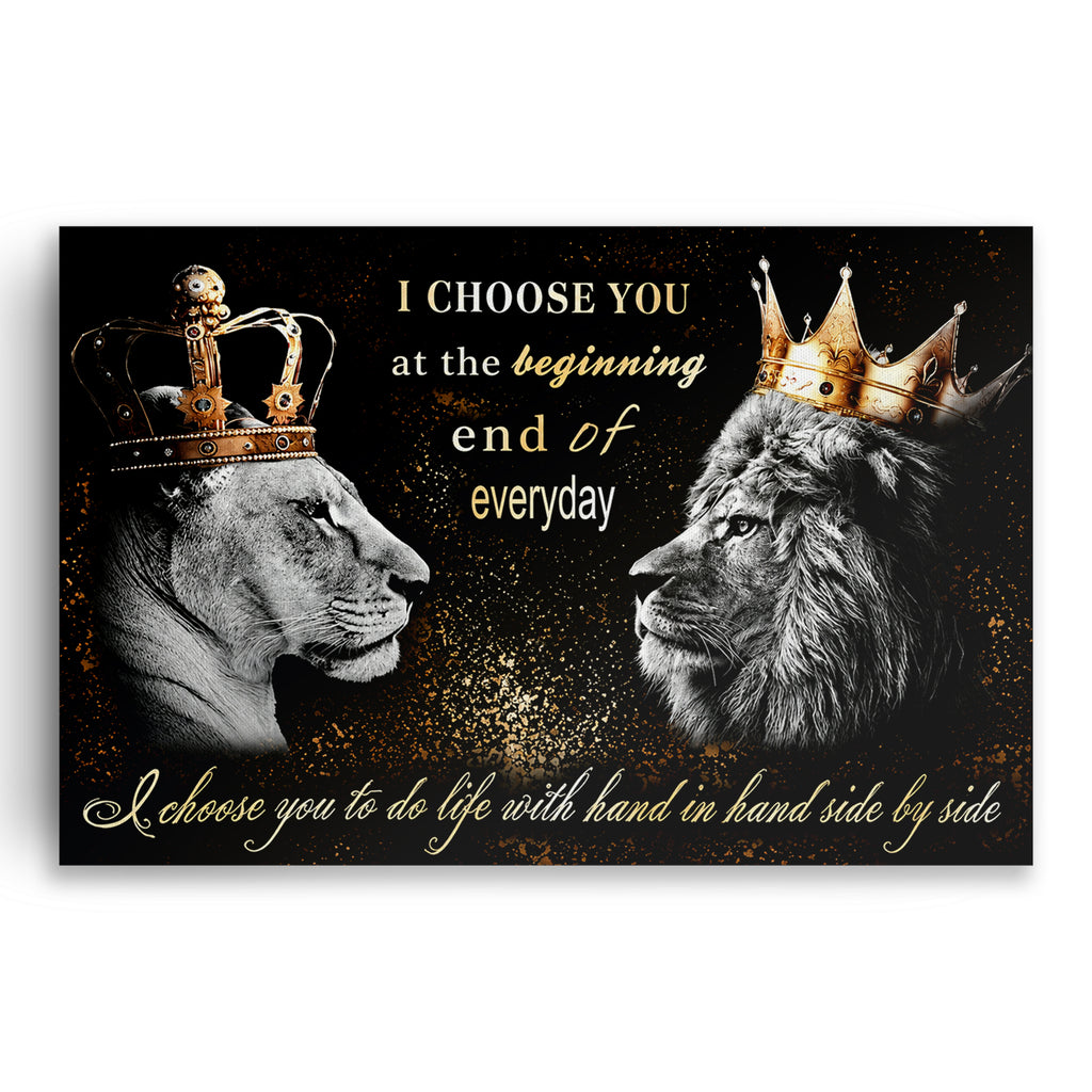 Lion King And Queen I Choose You Canvas – Anniversary Wall Art