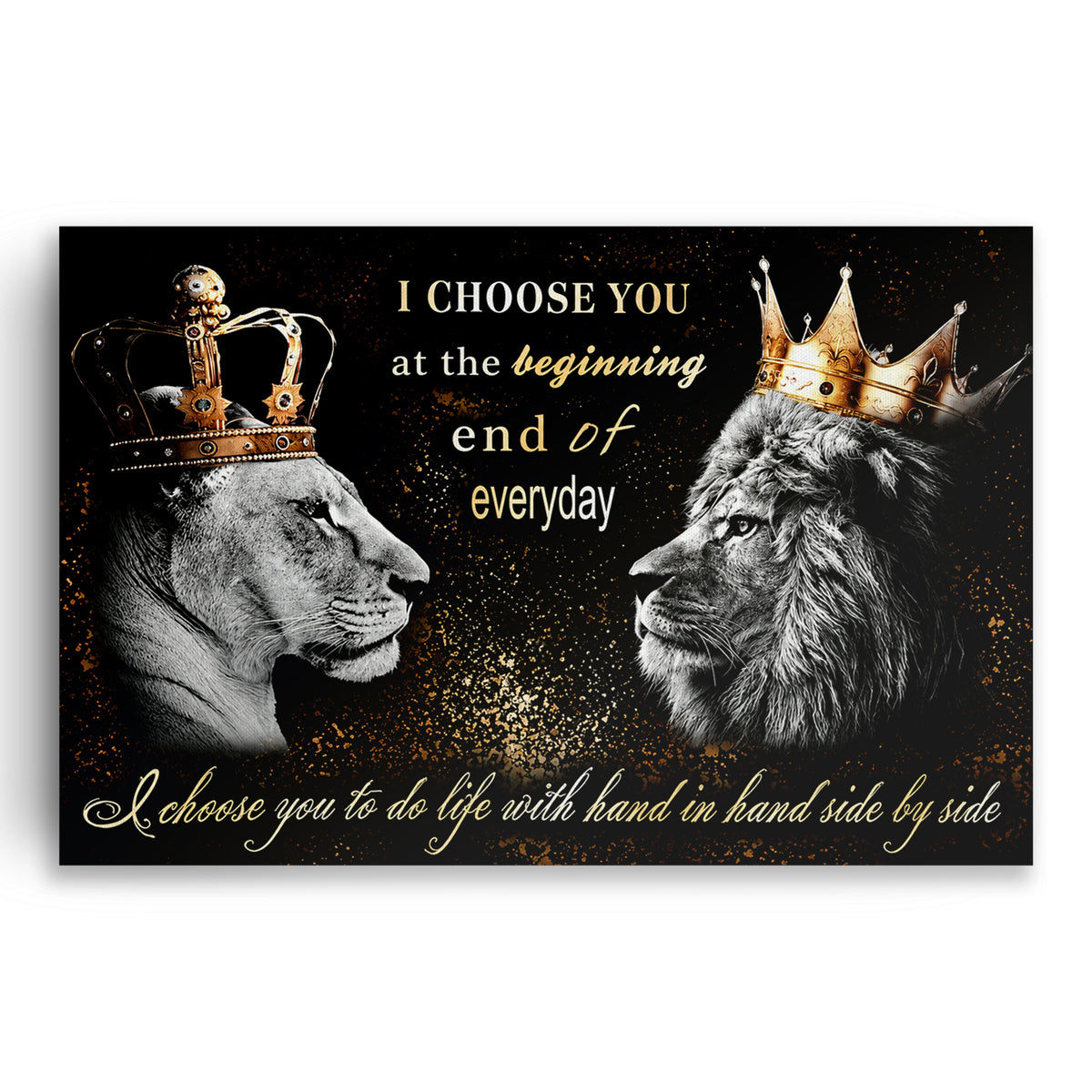 Lion King And Queen I Choose You Canvas – Anniversary Wall Art