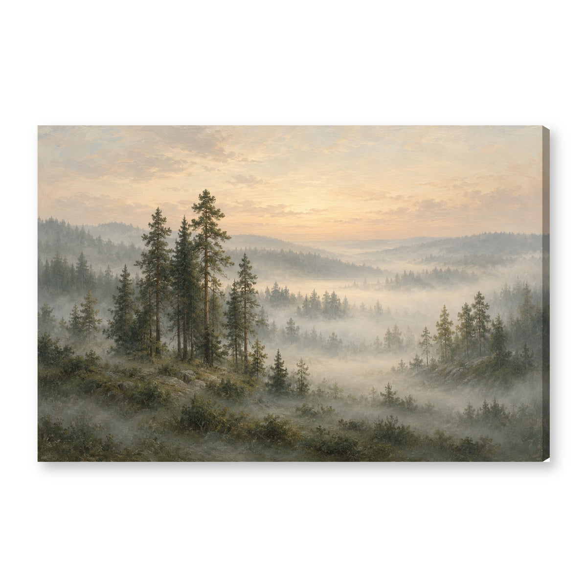 PINE canvas wall art on white background