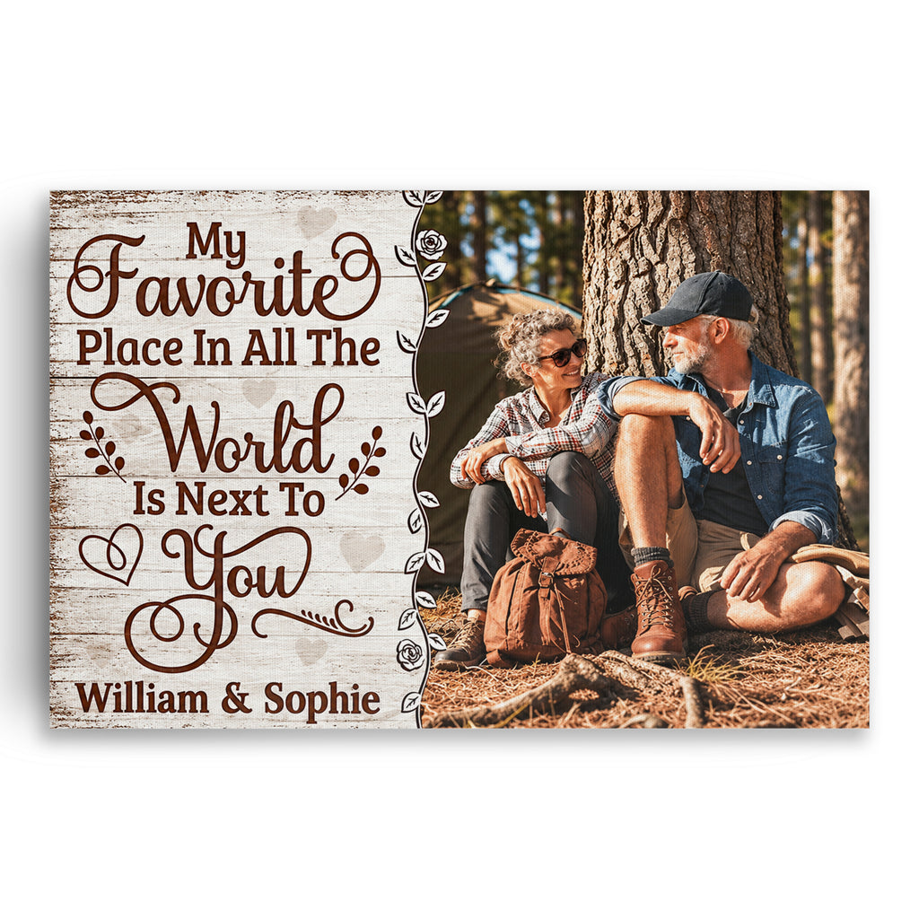 Personalized My Favorite Place Is Next To You Canvas – Photo Couple