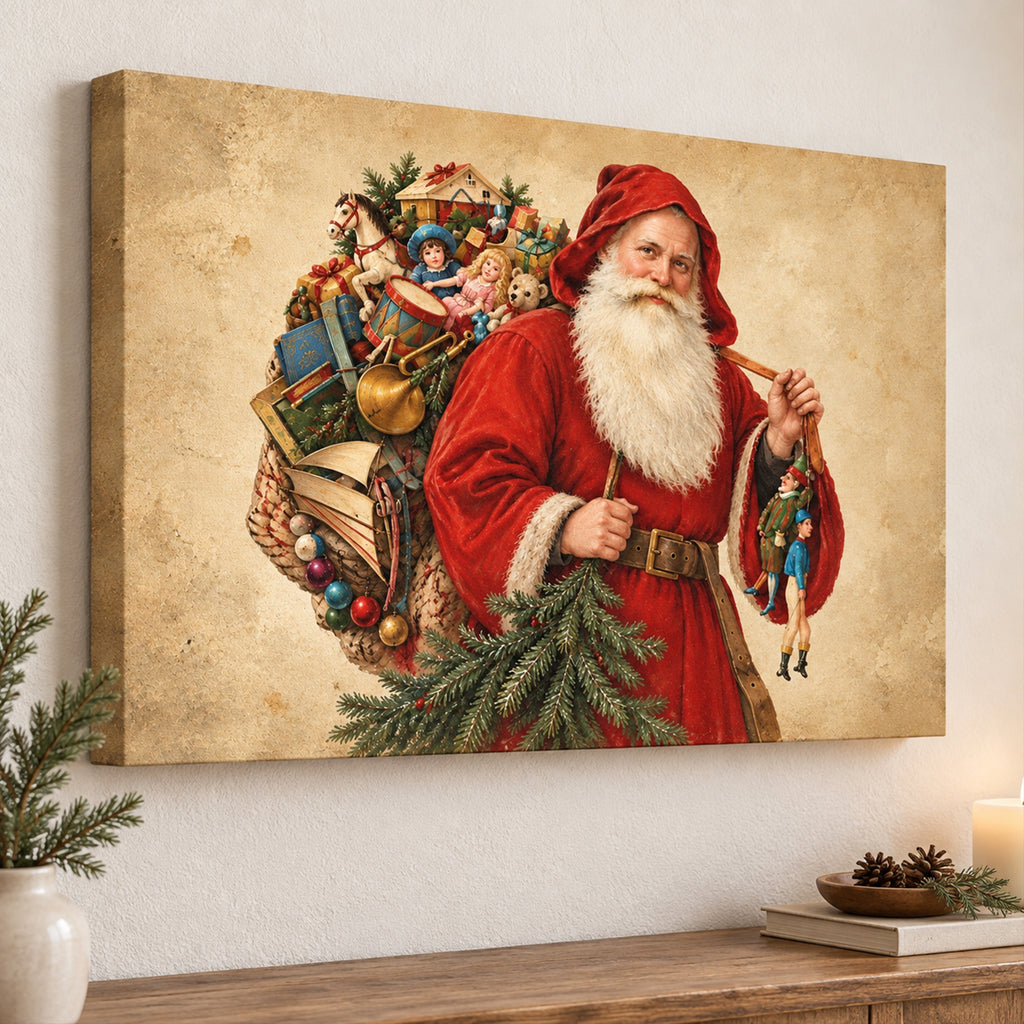 Vintage Santa With Toy Sack and Evergreen Branch — Vintage-Santa-With-Toy-Sack-and-Evergreen-Branch-mk-3.jpg