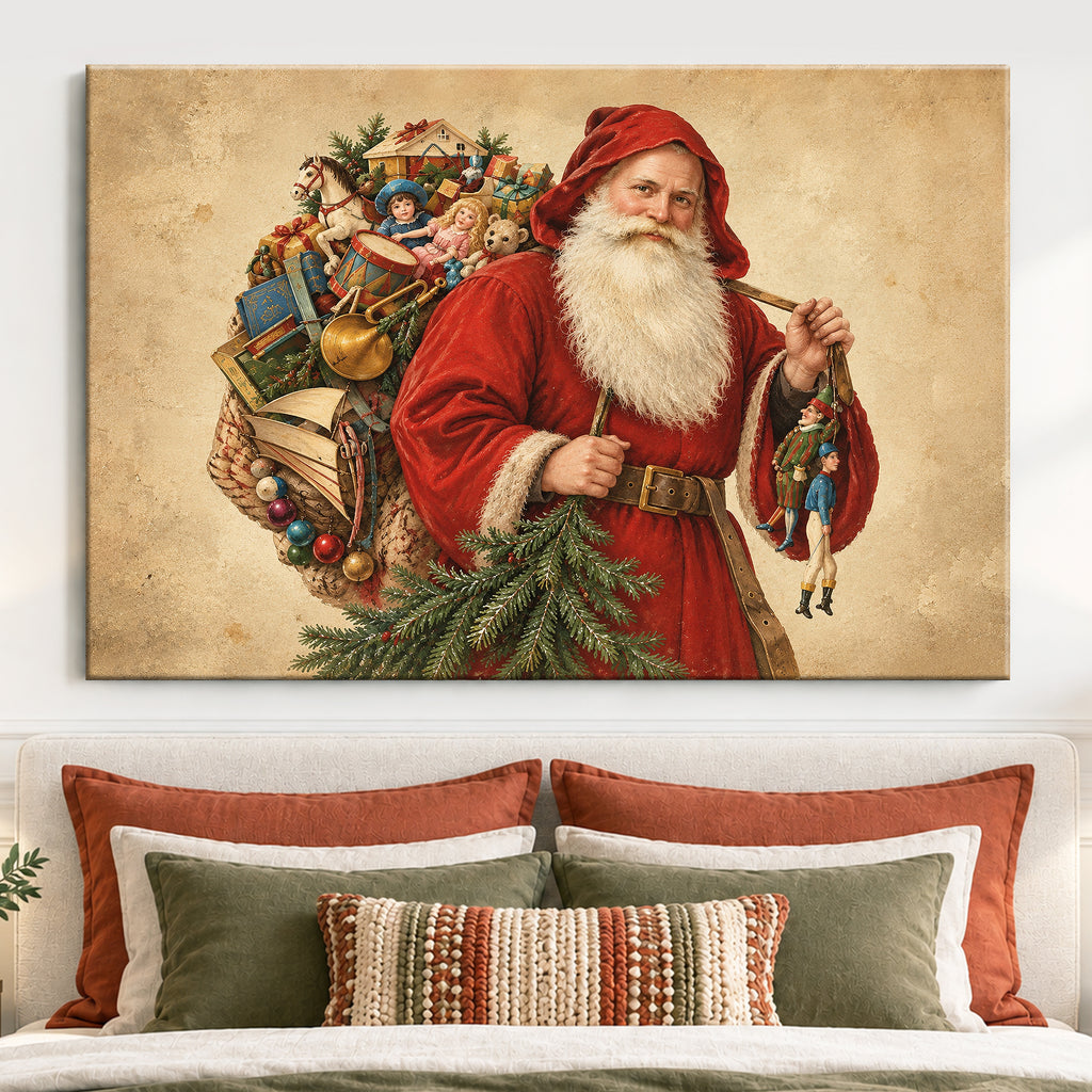 Vintage Santa With Toy Sack and Evergreen Branch — Vintage-Santa-With-Toy-Sack-and-Evergreen-Branch-mk-6.jpg