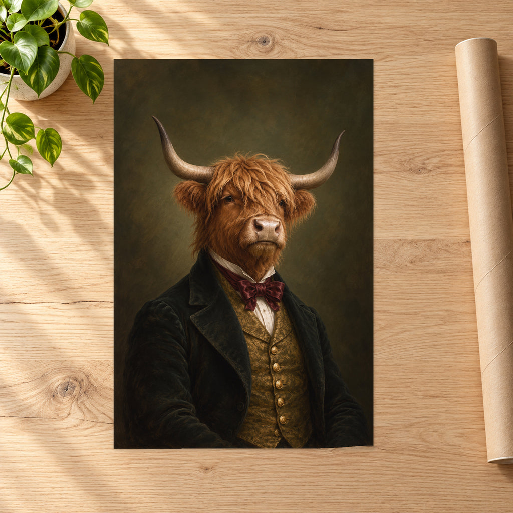 Victorian Highland Cow Portrait - 07-poster.jpg