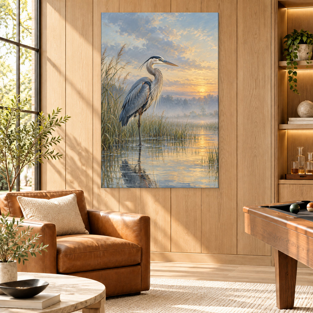 Great Blue Heron Oil Painting - 03-man-cave.jpg