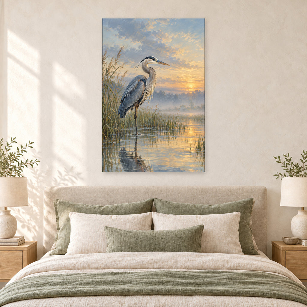 Great Blue Heron Oil Painting - 05-bedroom.jpg