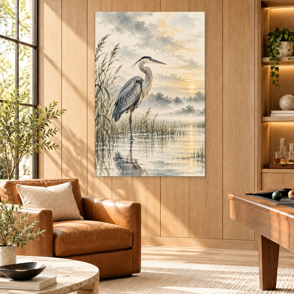 Great Blue Heron Sumi-e - 03-man-cave.jpg