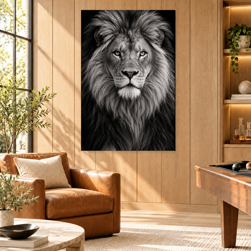 Black and White Lion Portrait - 03-man-cave.jpg