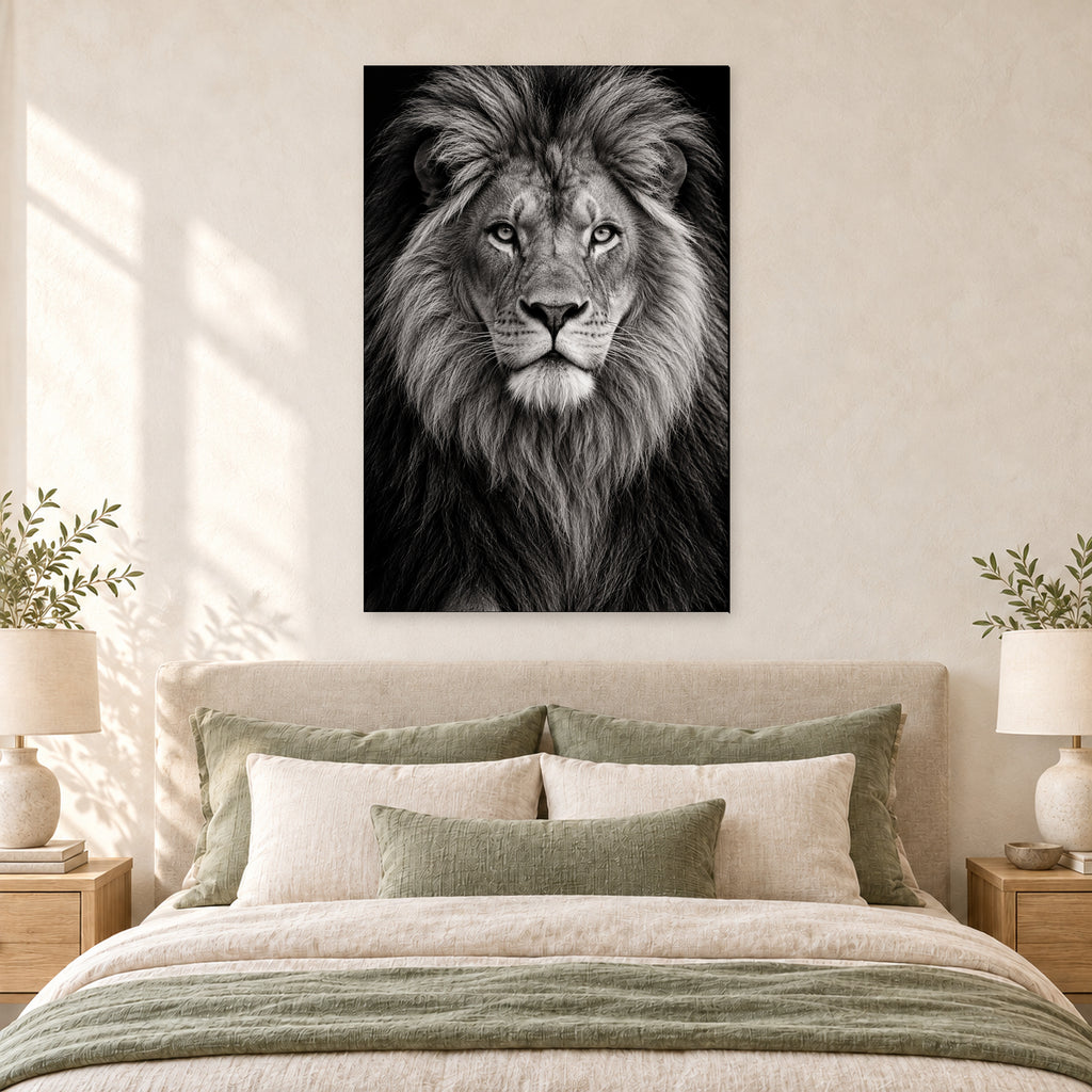 Black and White Lion Portrait - 05-bedroom.jpg