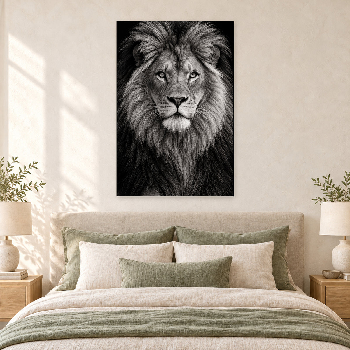 Black and White Lion Portrait - 05-bedroom.jpg