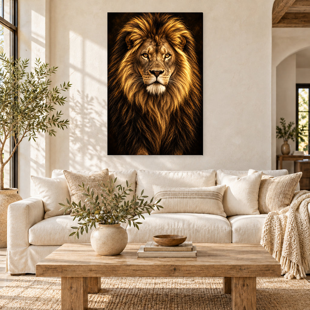 Golden Light Lion Portrait