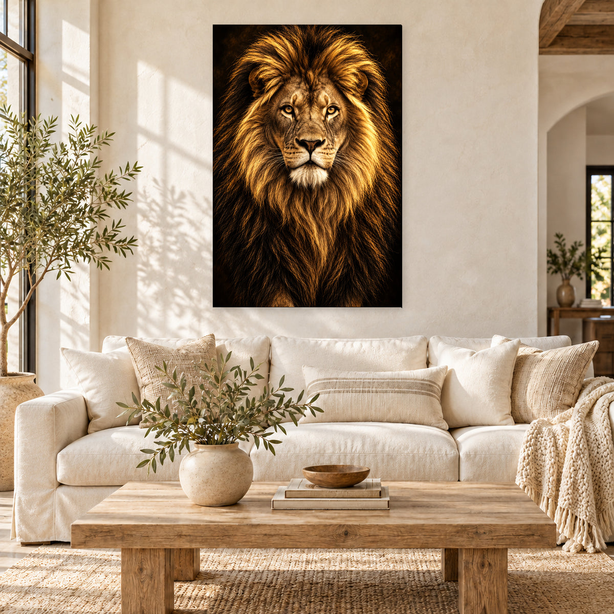 Golden Light Lion Portrait