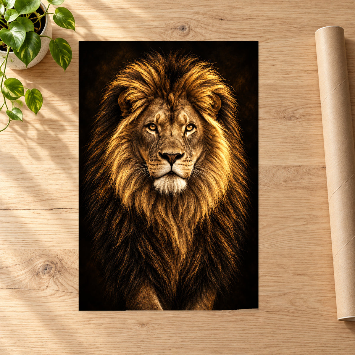 Golden Light Lion Portrait - 07-poster.jpg