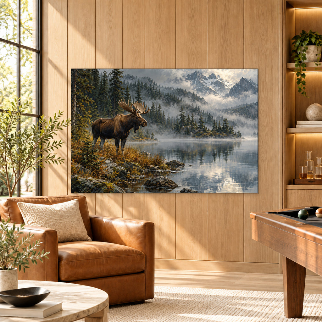 Moose by a Misty Lake - 03-man-cave.jpg