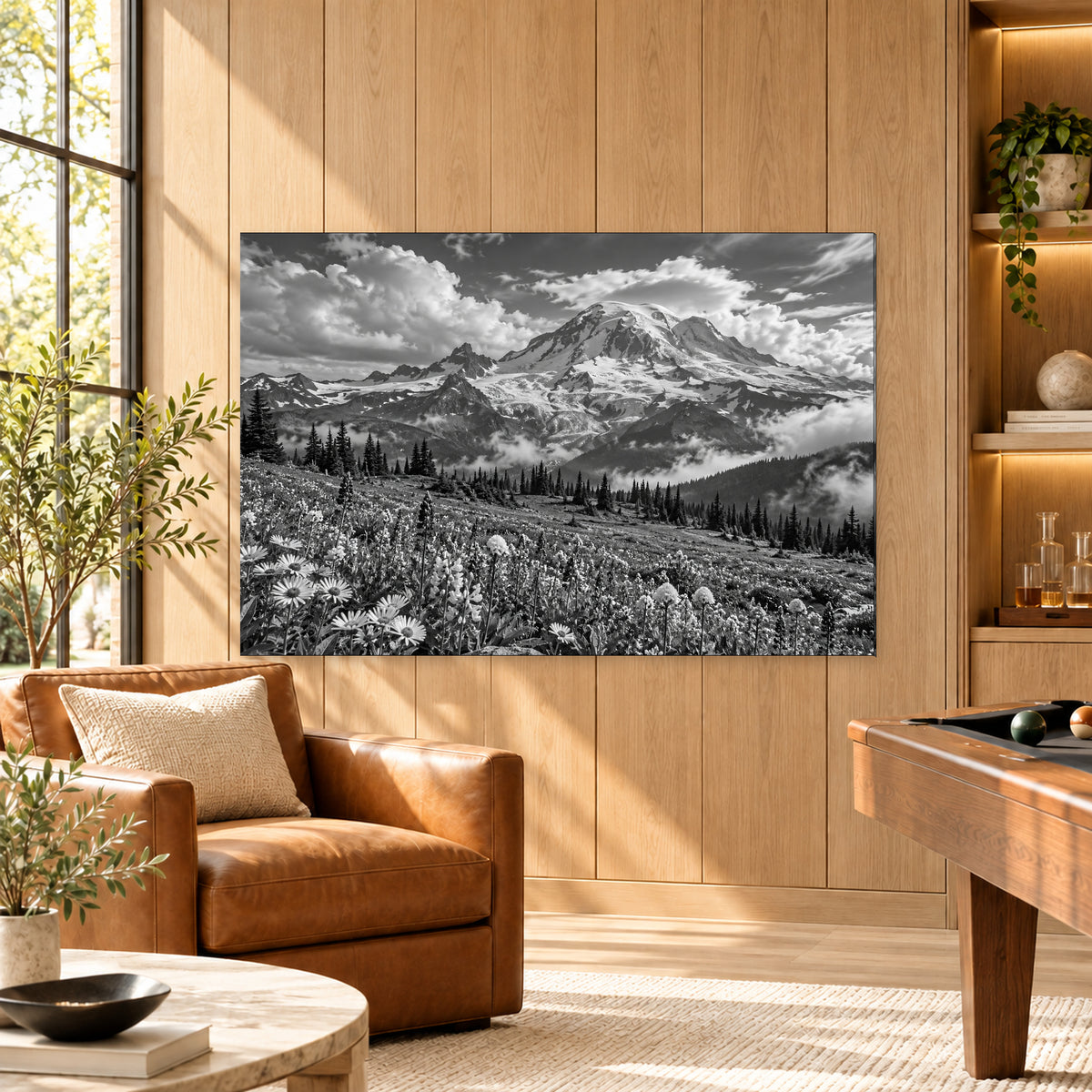Mount Rainier Black and White Landscape - 03-man-cave.jpg