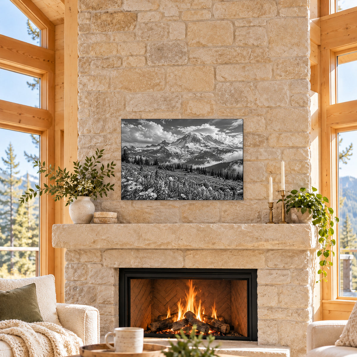 Mount Rainier Black and White Landscape - 04-cabin.jpg