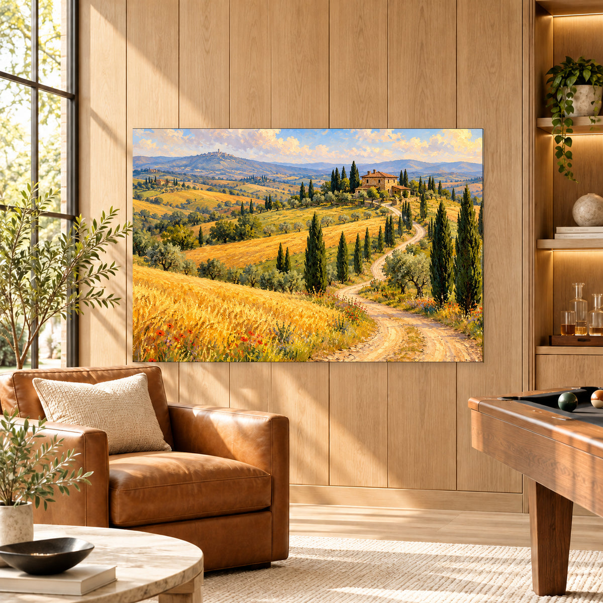 Tuscan Hills and Cypress Trees - 03-man-cave.jpg
