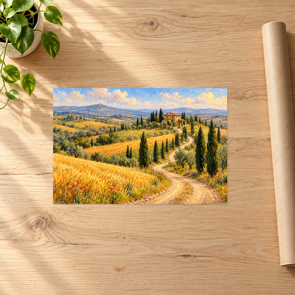 Tuscan Hills and Cypress Trees - 07-poster.jpg