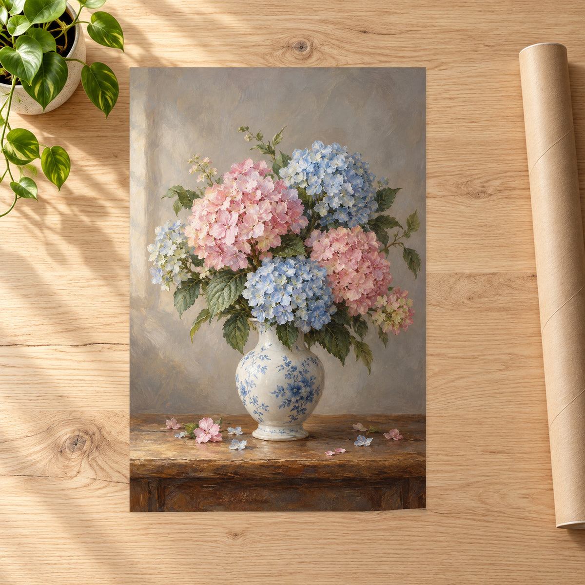 Vintage Hydrangea Still Life - 07-poster.jpg