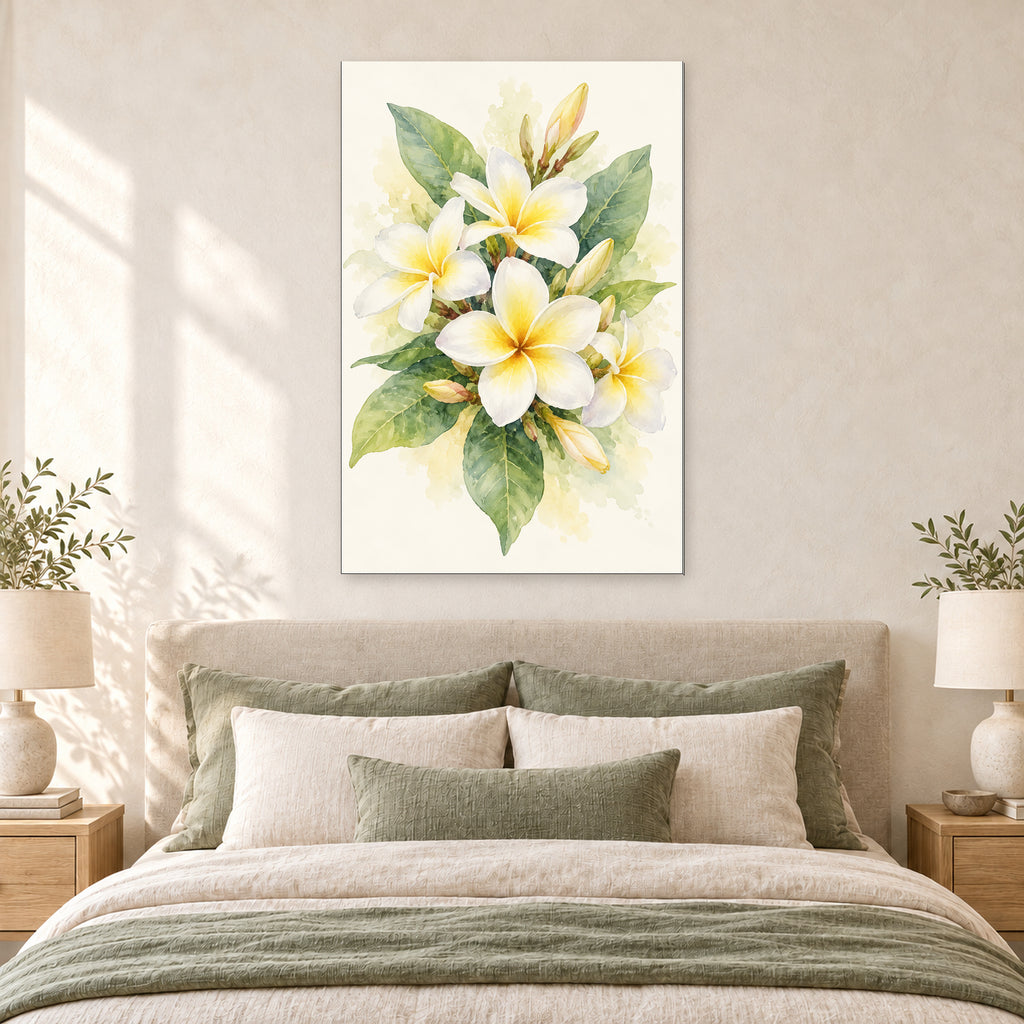 Watercolor Plumeria Flowers - 05-bedroom.jpg