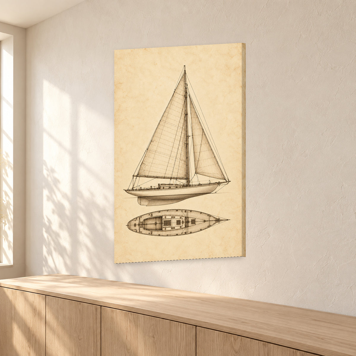 Sepia Sailboat Blueprint - 02-angle.jpg