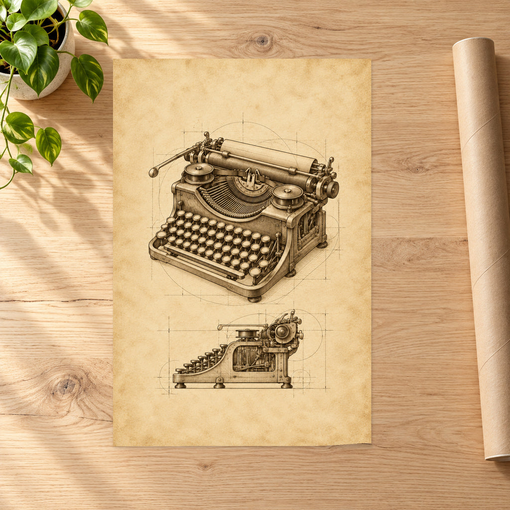 Sepia Typewriter Blueprint - 07-poster.jpg