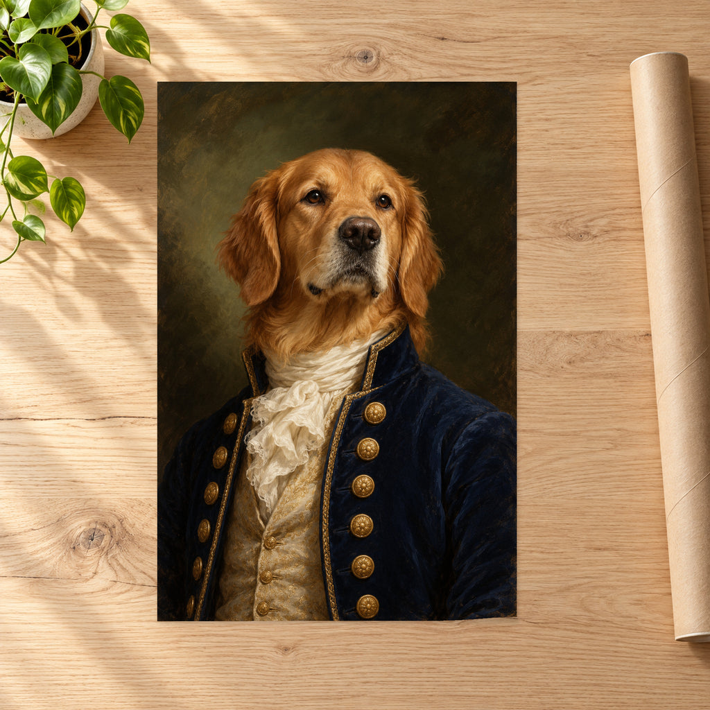 Aristocratic Golden Retriever Portrait - 07-poster.jpg