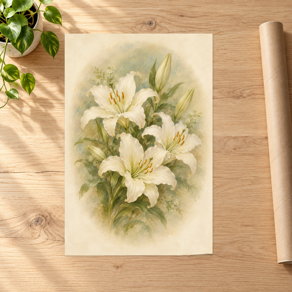 Vintage Lily Oval Vignette - 07-poster.jpg