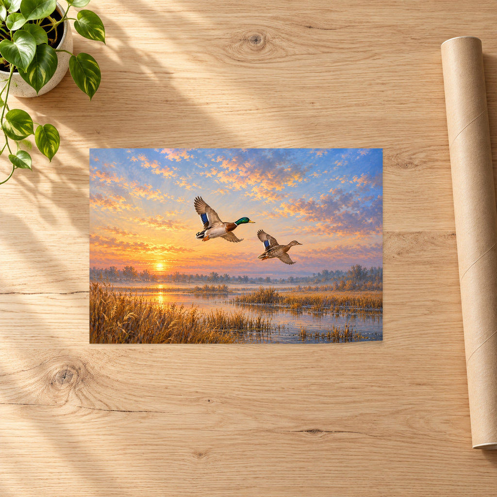 Mallard Ducks at Sunrise - 07-poster.jpg