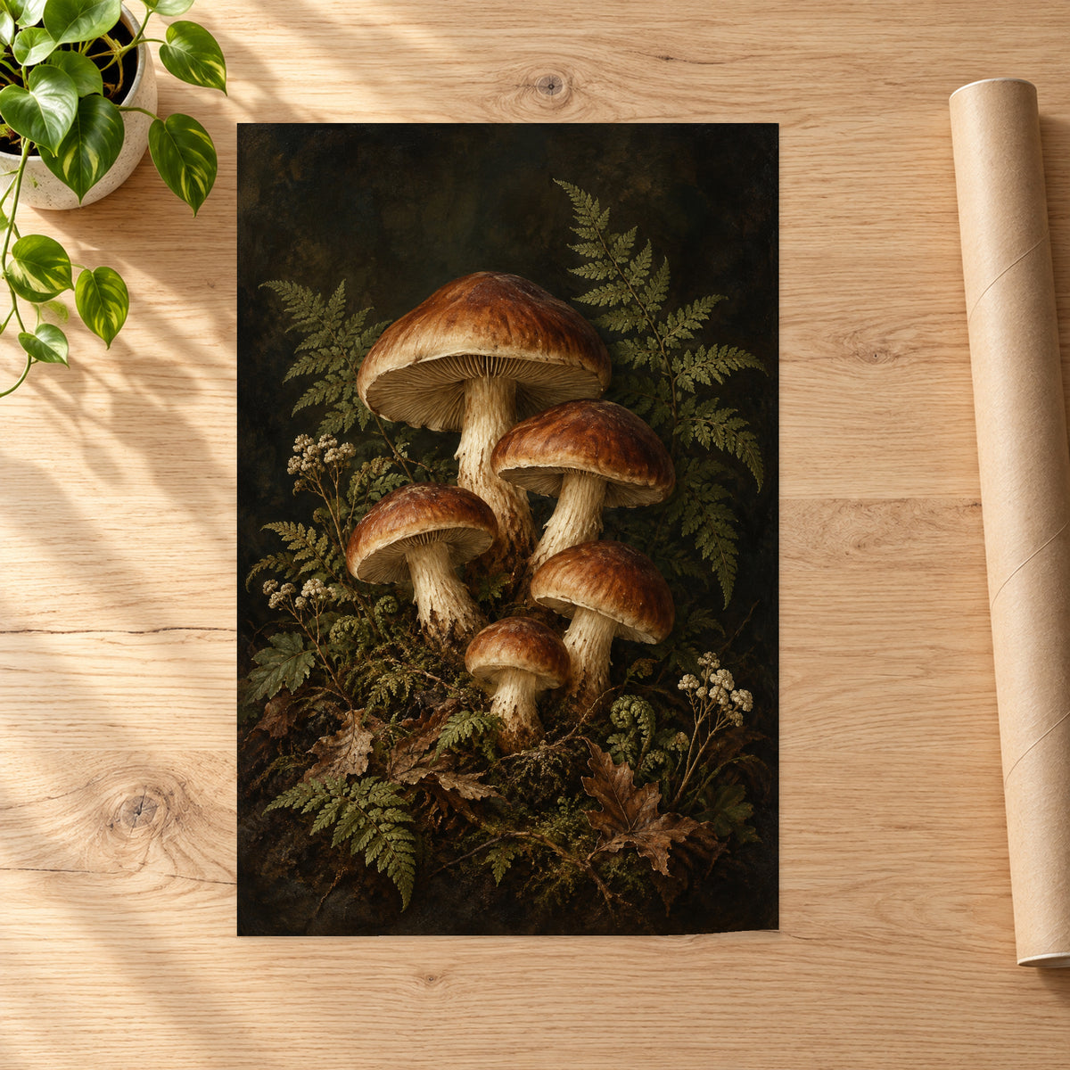Vintage Mushroom and Fern Botanical A - 07-poster.jpg