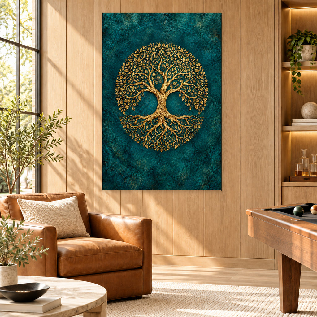 Gold and Teal Tree of Life - 03-man-cave.jpg