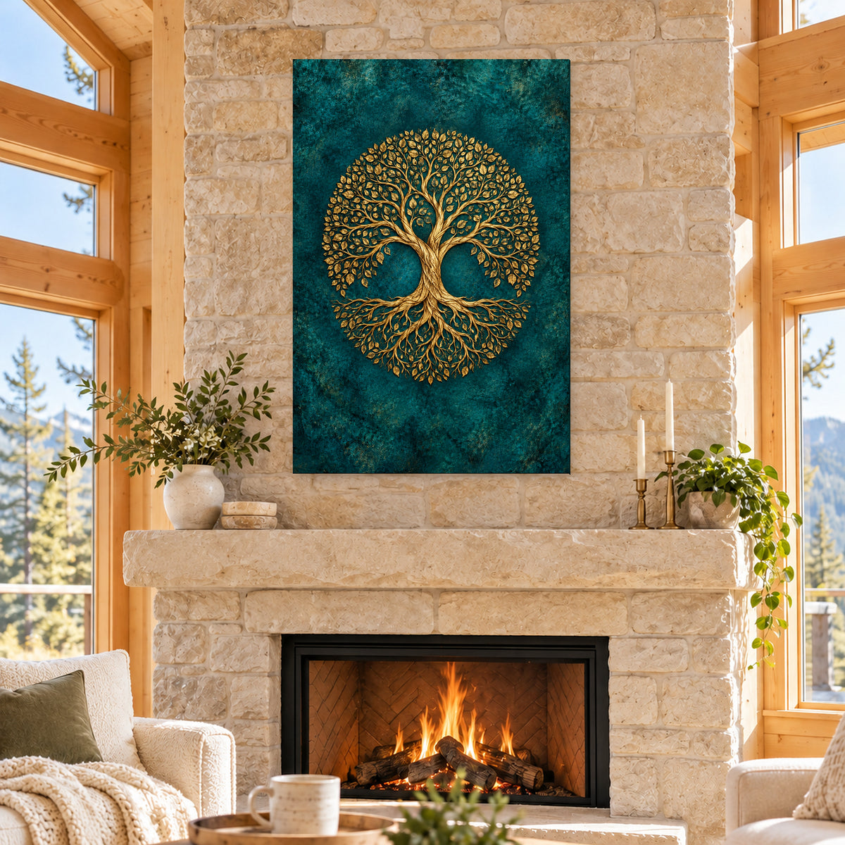 Gold and Teal Tree of Life - 04-cabin.jpg